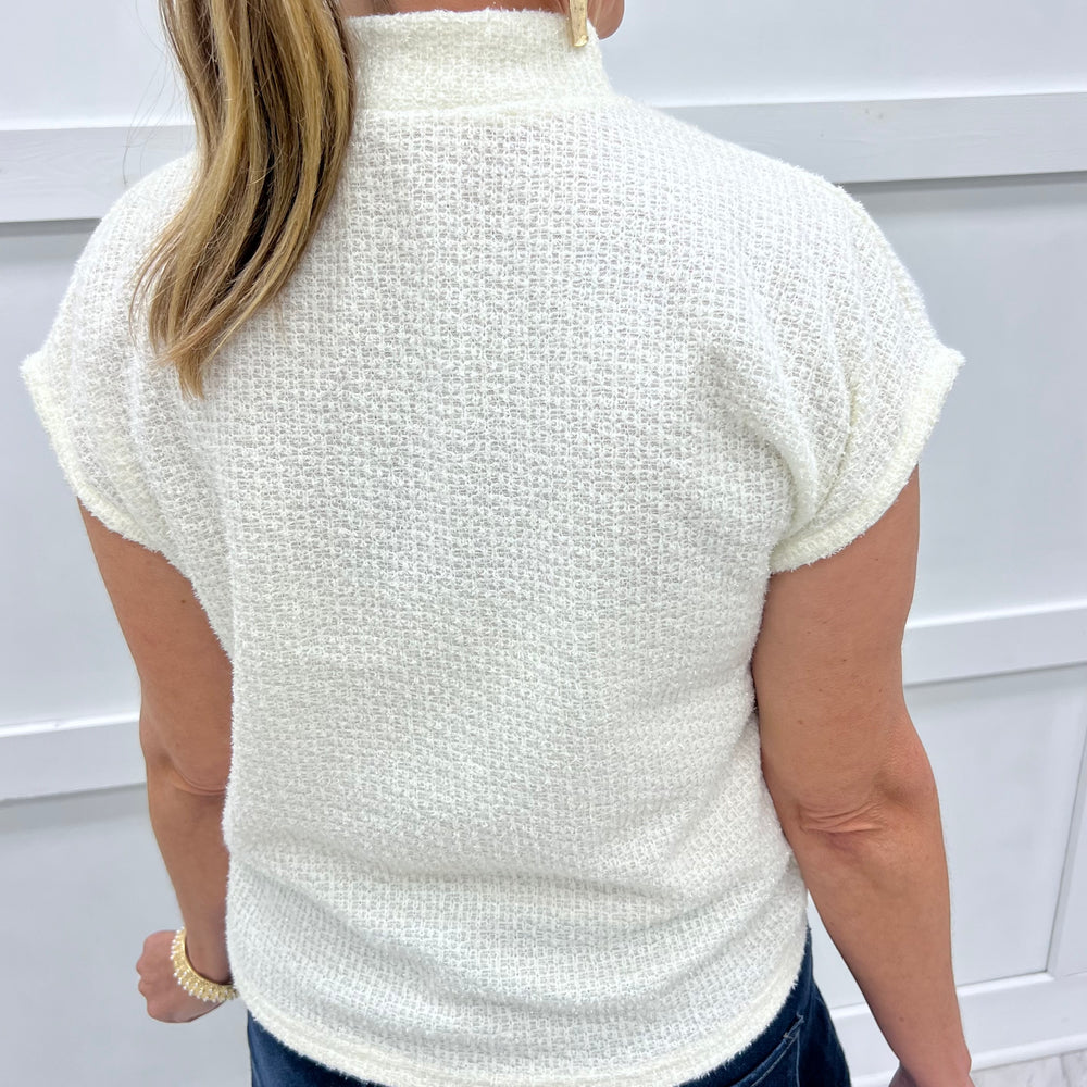 
                  
                    Winter White Gold Button Sweater
                  
                