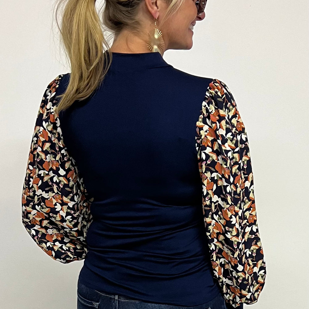 
                  
                    Scout Navy Print Sleeve Top-FINAL SALE
                  
                