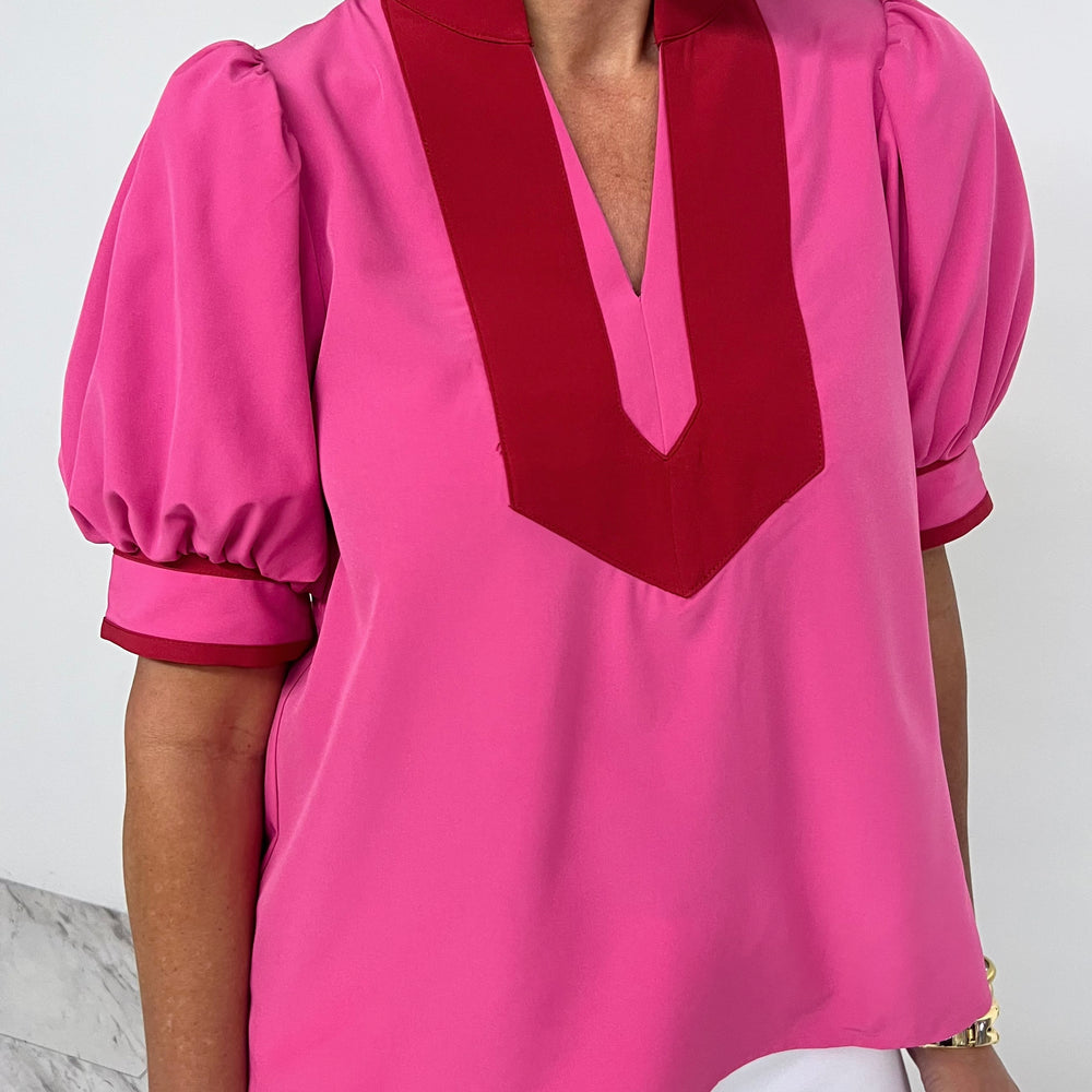 
                  
                    Vale V.Neck Top (Pink)-FINAL SALE
                  
                