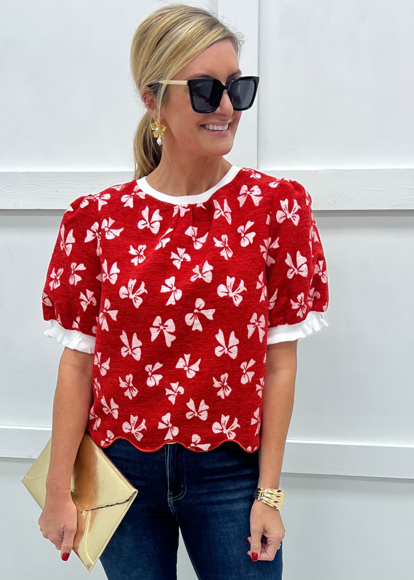 Wrapped In Red Bow Top