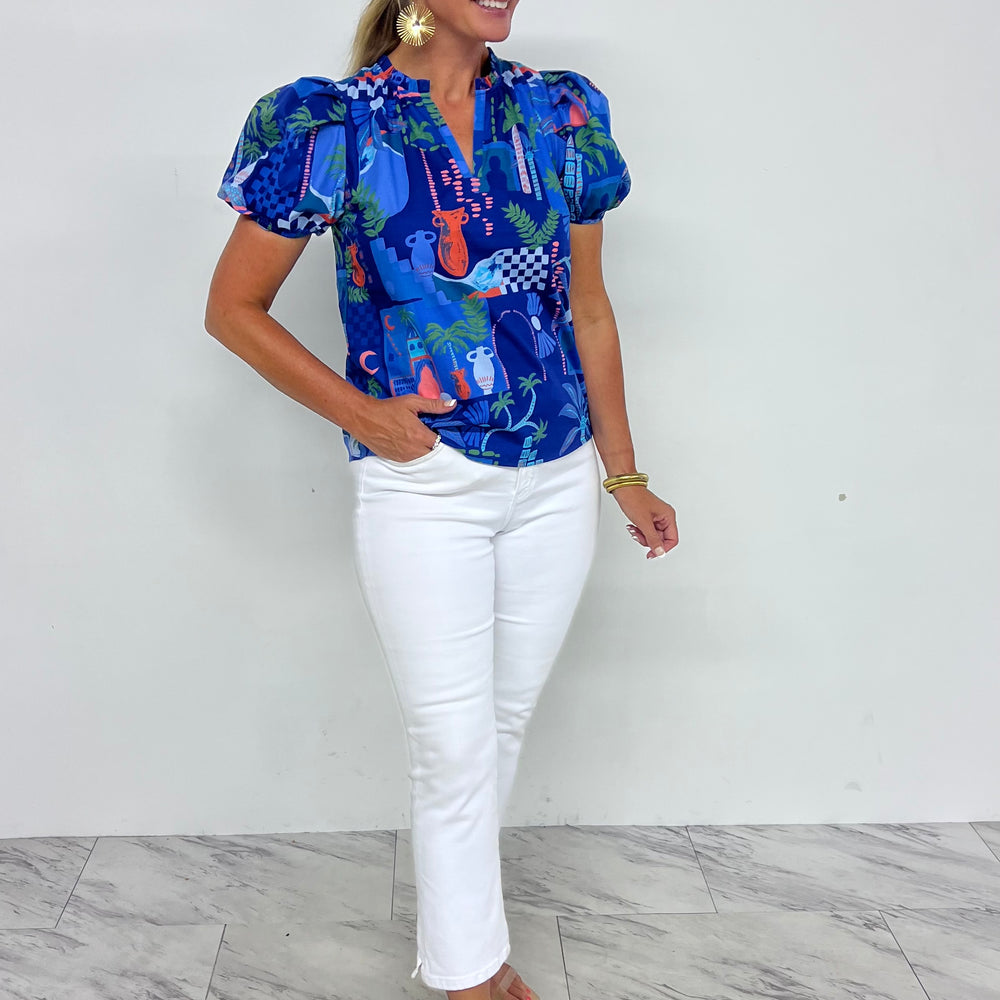 Charleston Print Top-FINAL SALE