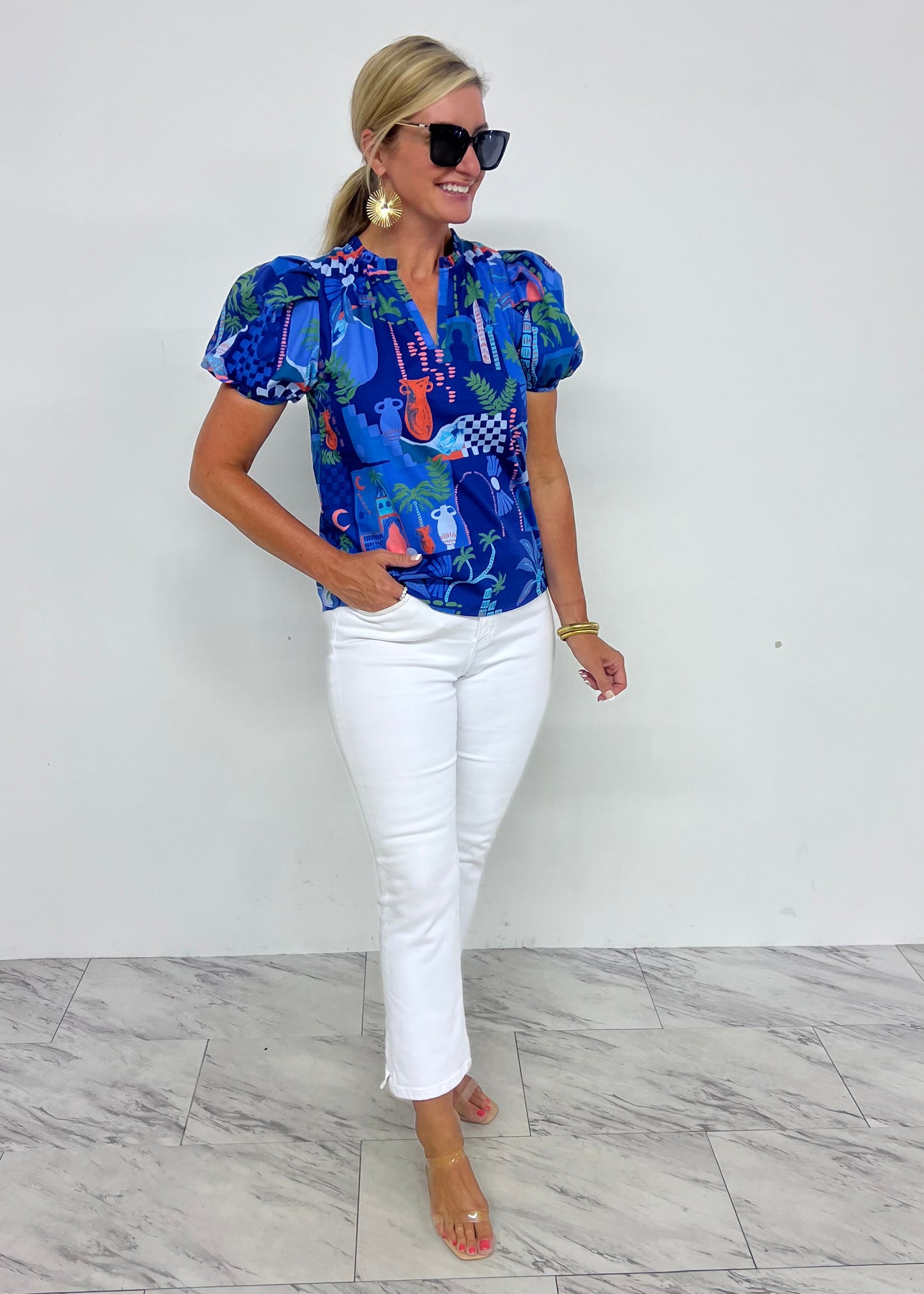 Charleston Print Top-FINAL SALE