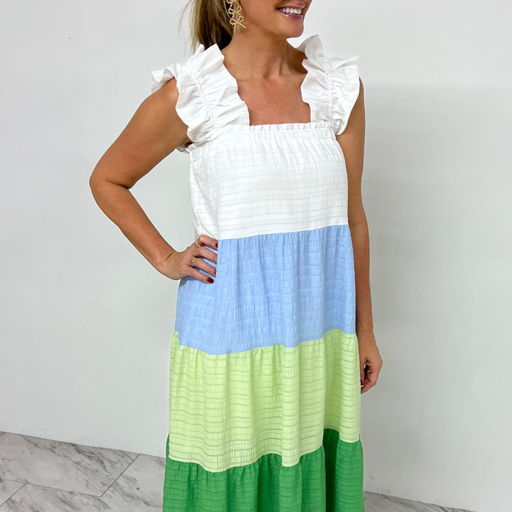 
                  
                    Destiny Colorblock Dress (Green Mix)
                  
                