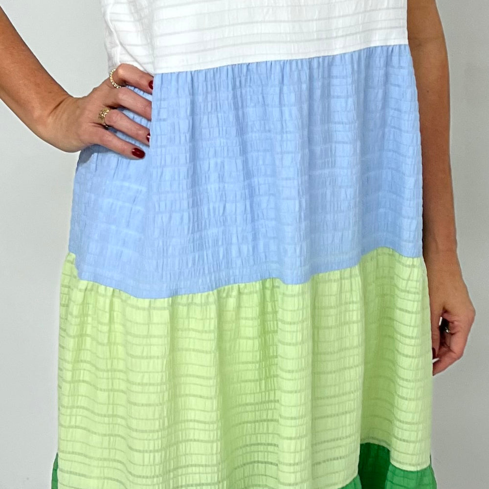 
                  
                    Destiny Colorblock Dress (Green Mix)
                  
                