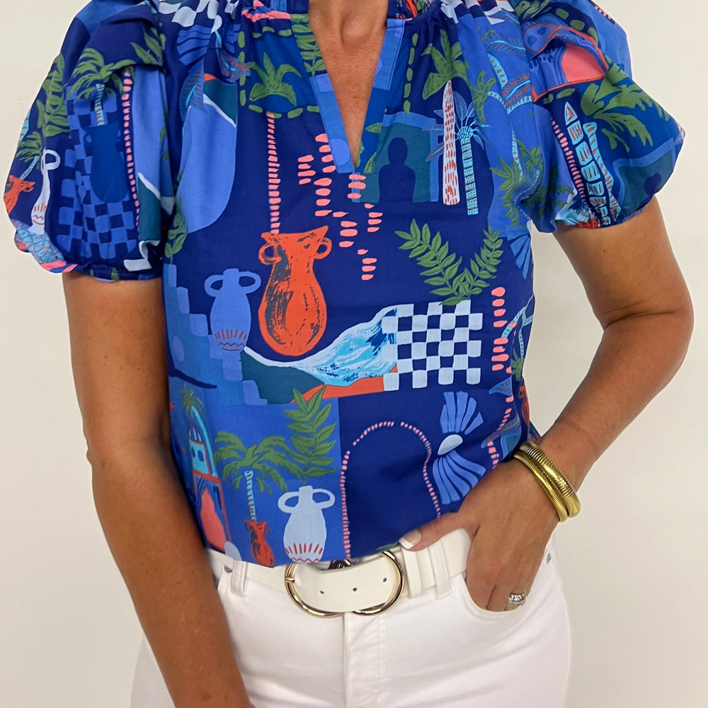 Charleston Print Top-FINAL SALE