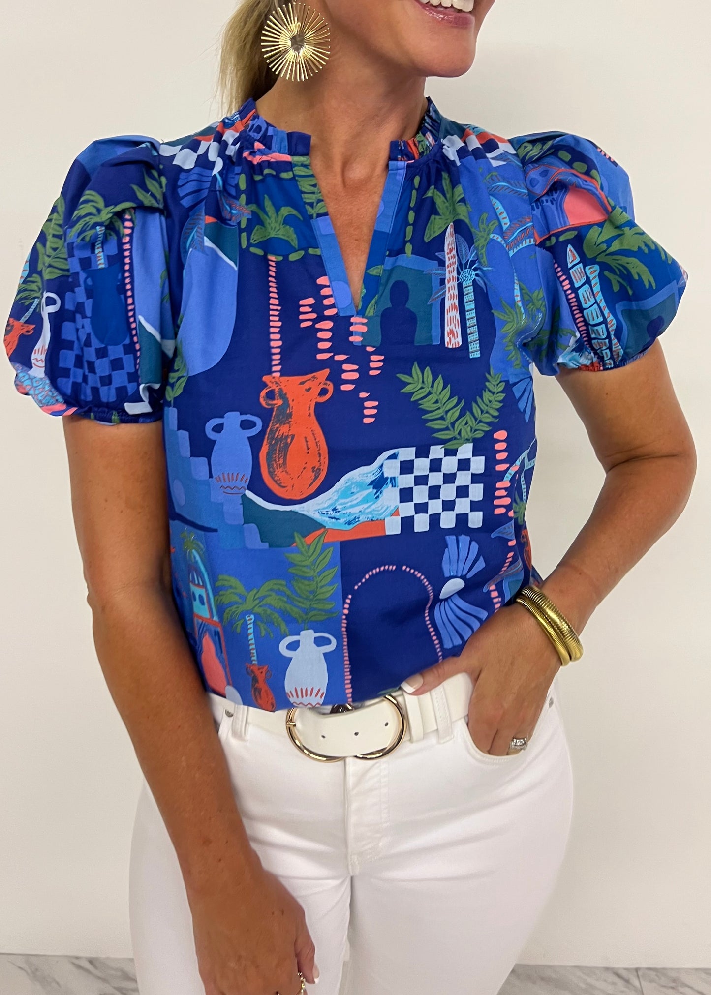 Charleston Print Top-FINAL SALE