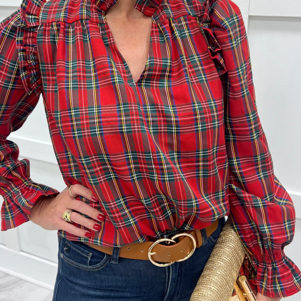
                  
                    Home For the Holidays Plaid Top
                  
                