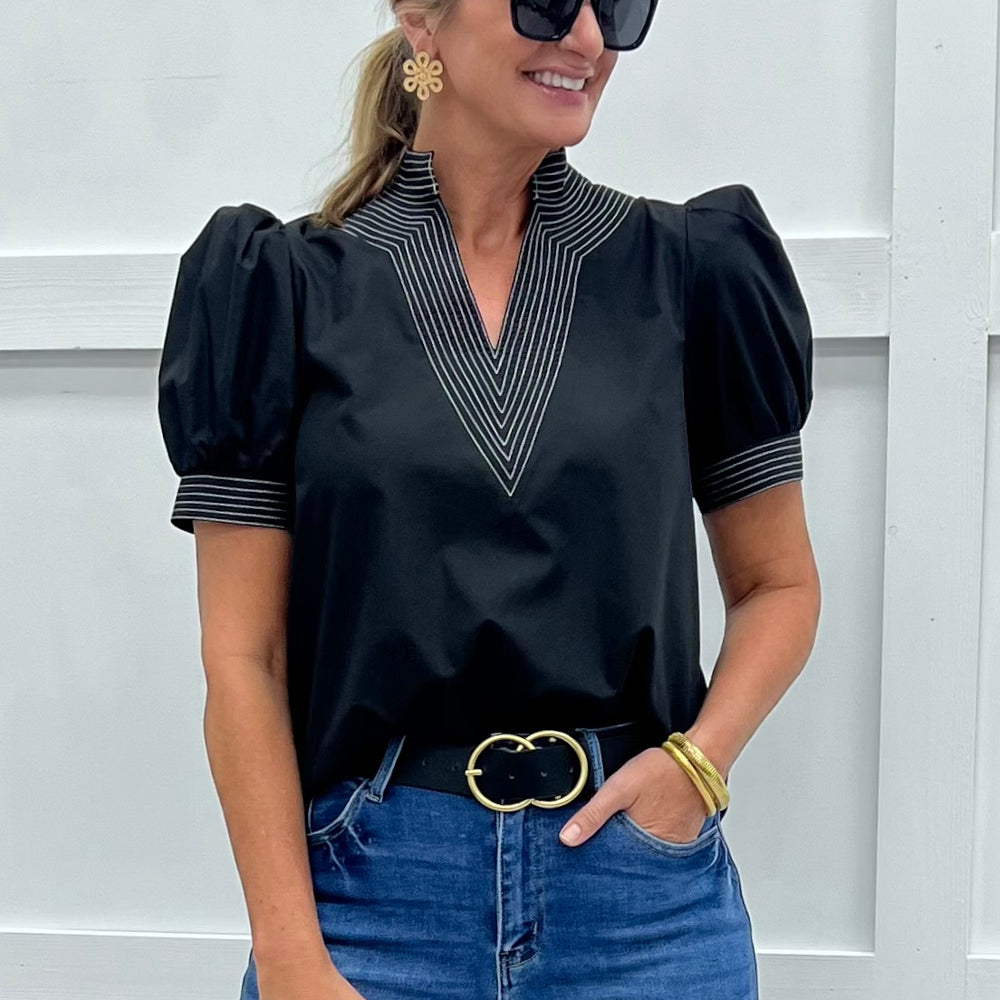 
                  
                    Hannah V.Neck Top (Black)
                  
                