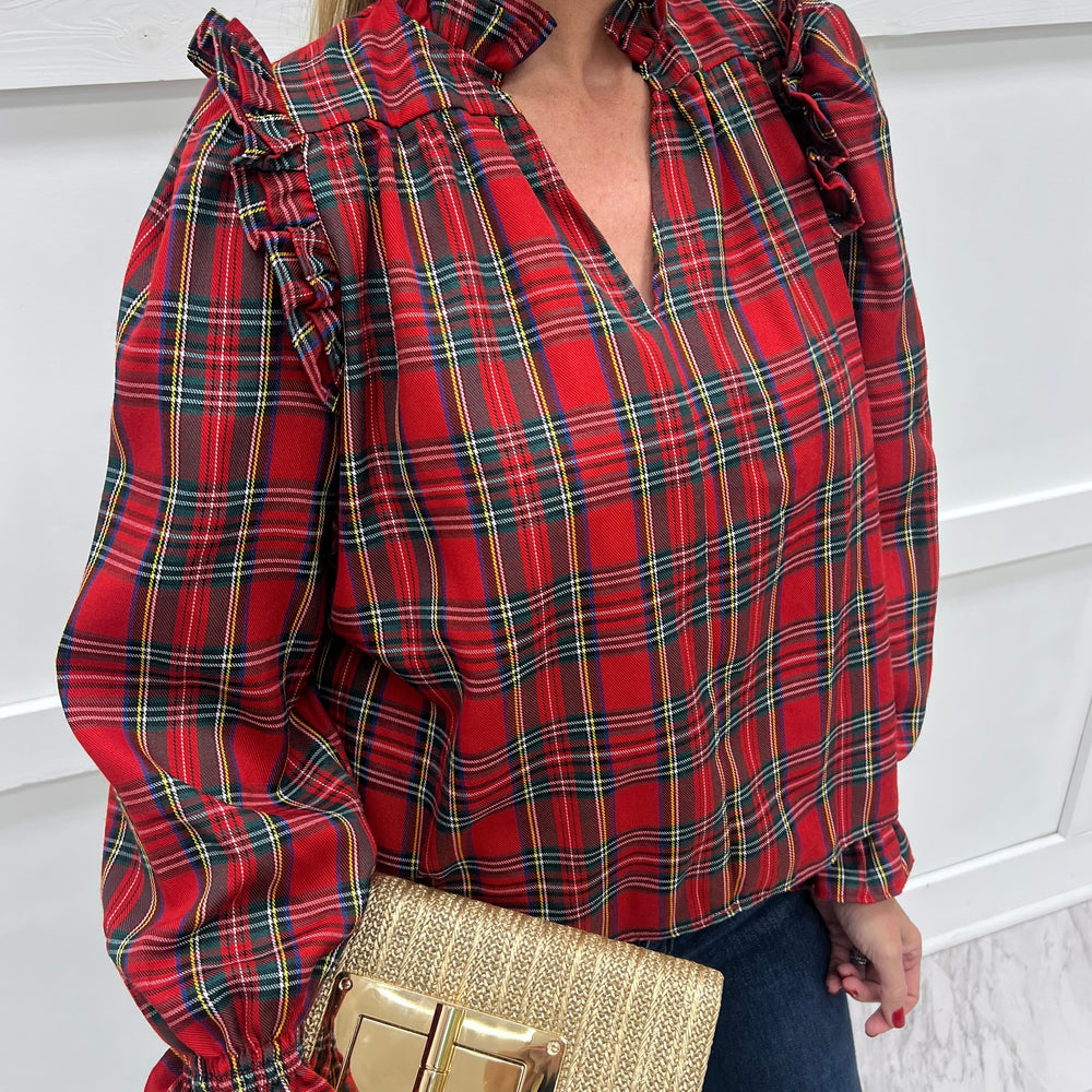 
                  
                    Home For the Holidays Plaid Top
                  
                