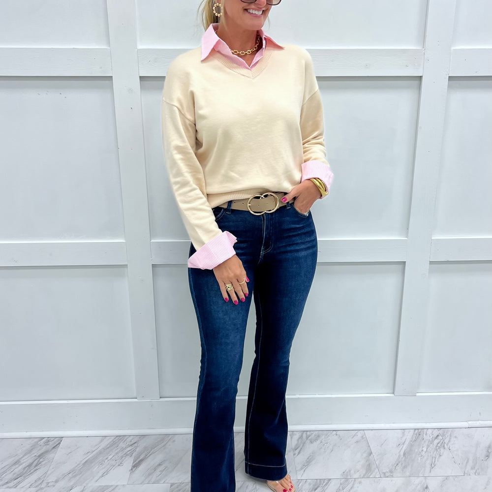 
                  
                    Perfectly Preppy Collar Sweater (Cream)
                  
                