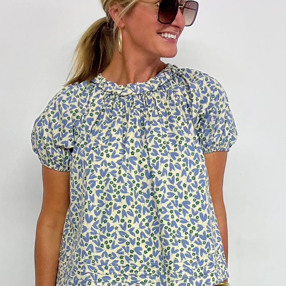 Brady Blue Floral Top
