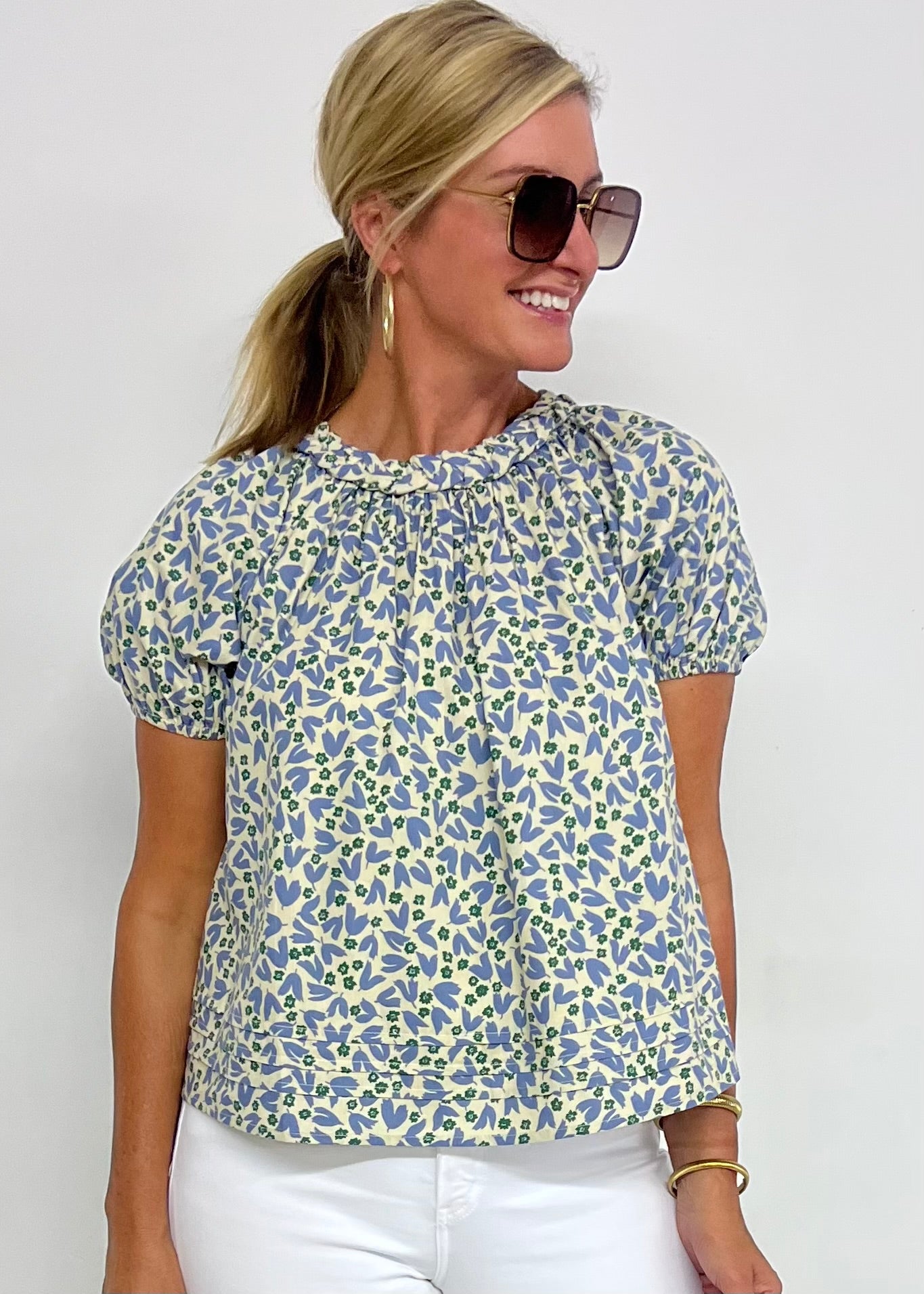 Brady Blue Floral Top