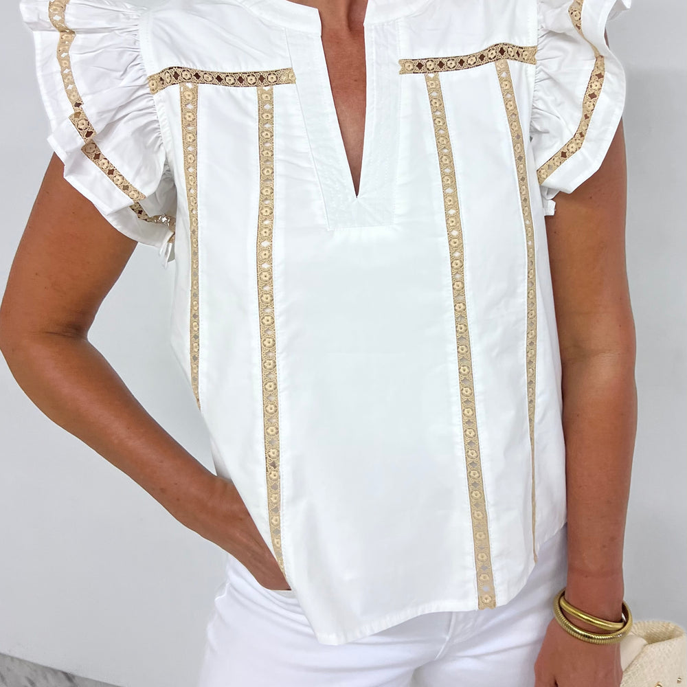 Langston Lace Trim Top-FINAL SALE