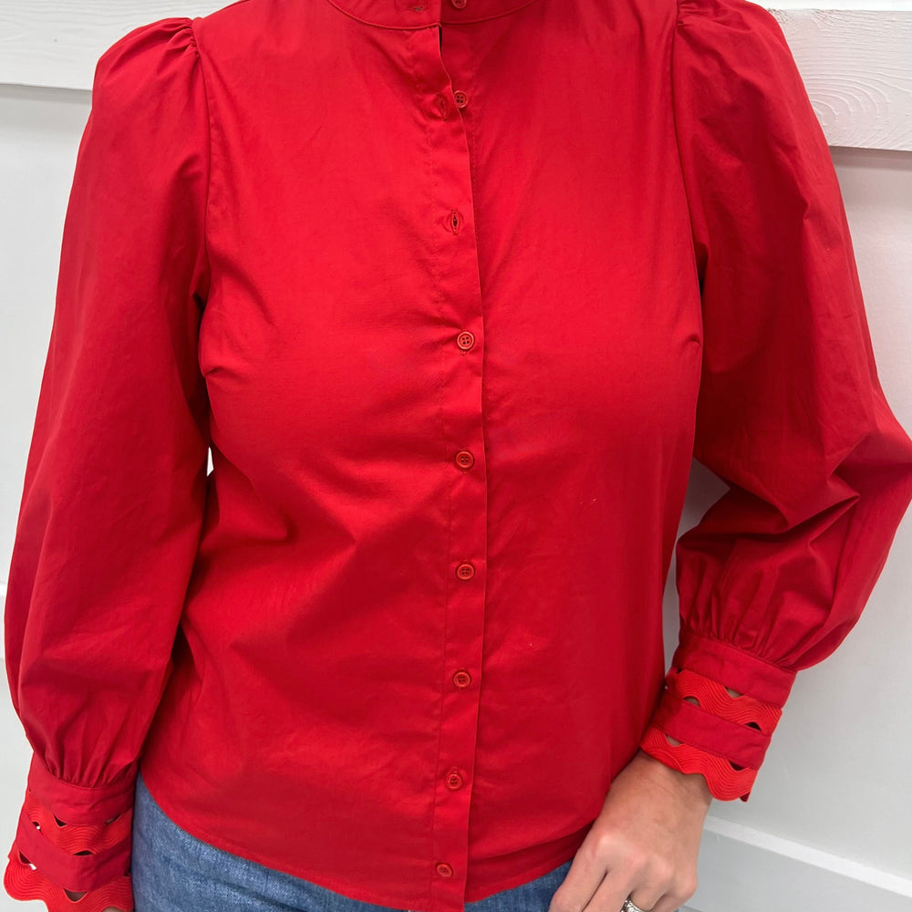 
                  
                    Avenue Red Button Up Top
                  
                