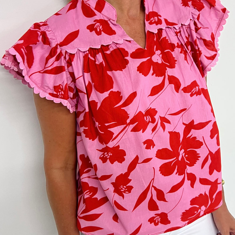 Delphine Flower Top-FINAL SALE