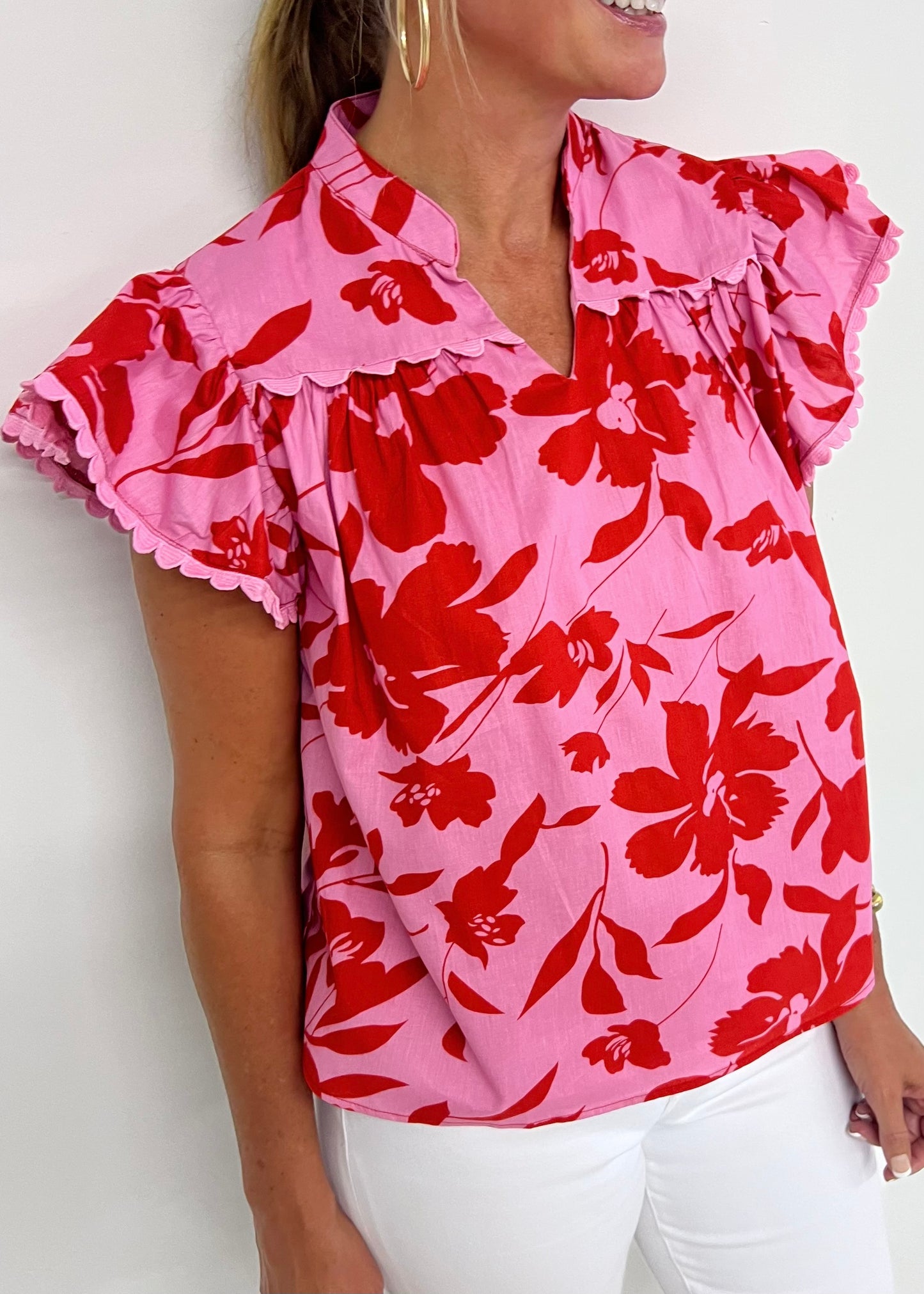 Delphine Flower Top-FINAL SALE