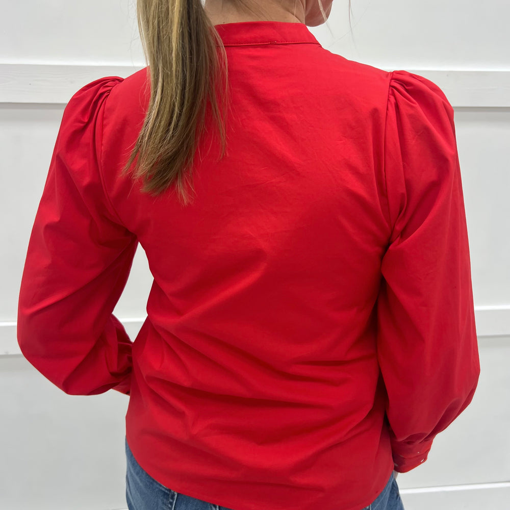 
                  
                    Avenue Red Button Up Top
                  
                