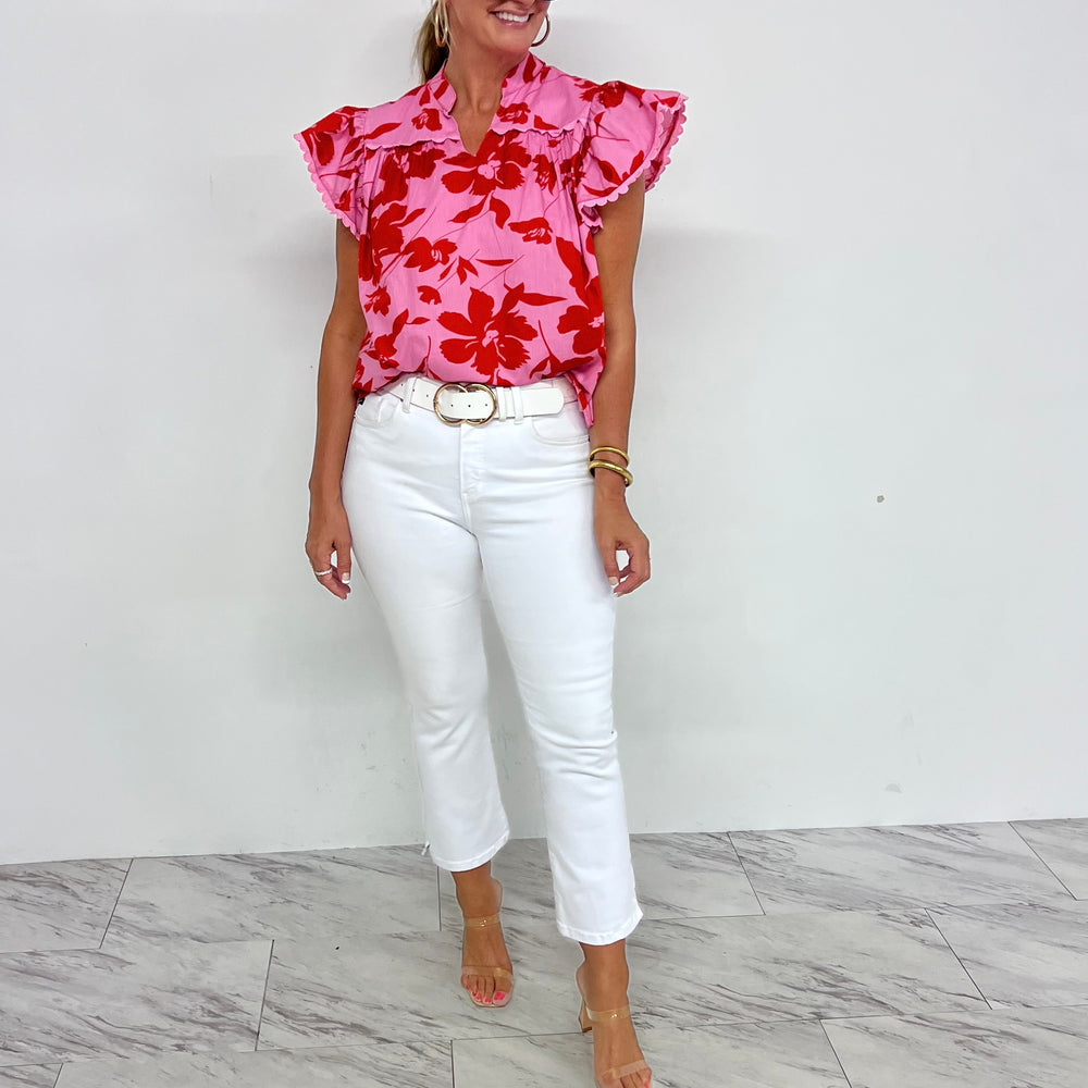 Delphine Flower Top-FINAL SALE