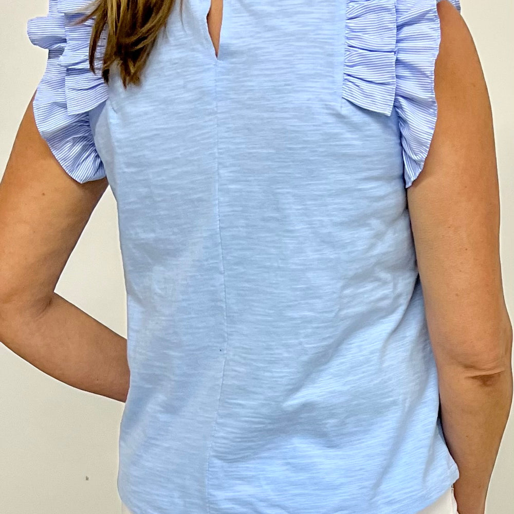 
                  
                    Sea Island Blue + Ruffle Top
                  
                