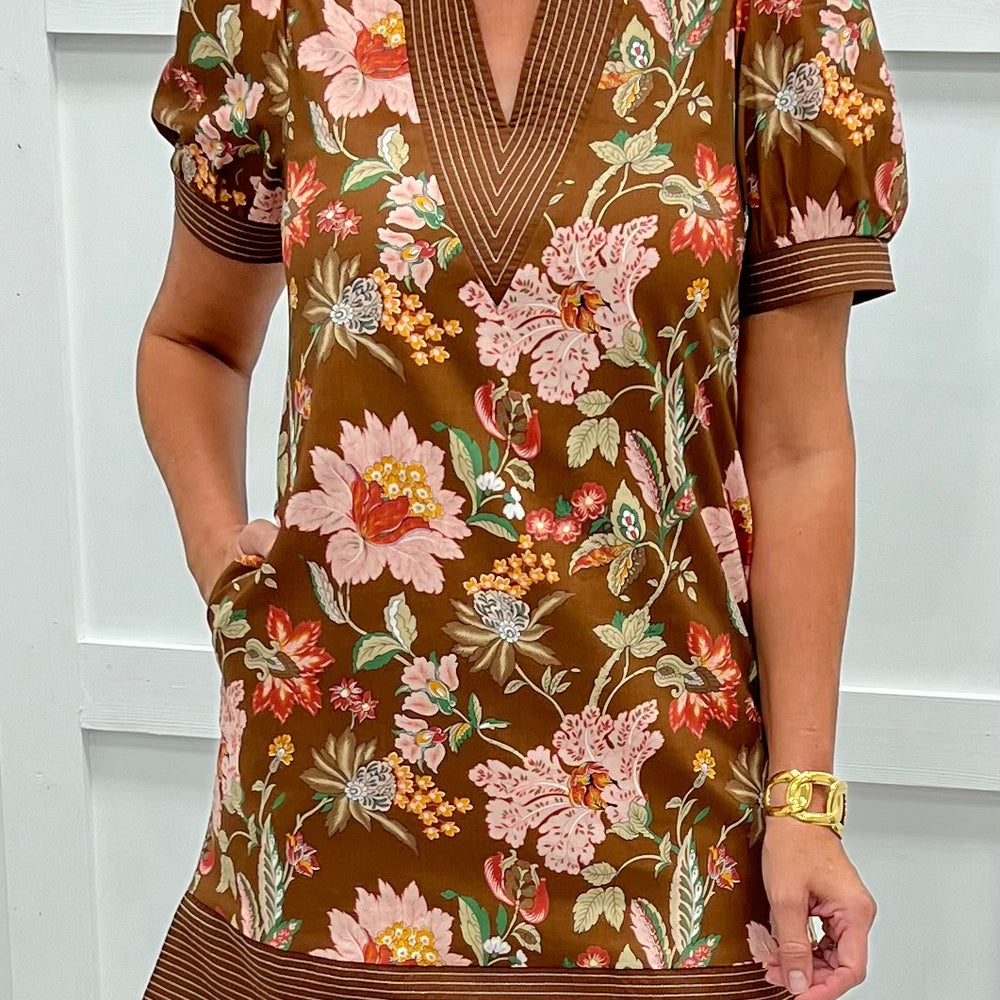 Katherine Print V.Neck Dress