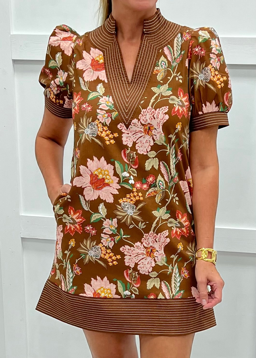 Katherine Print V.Neck Dress