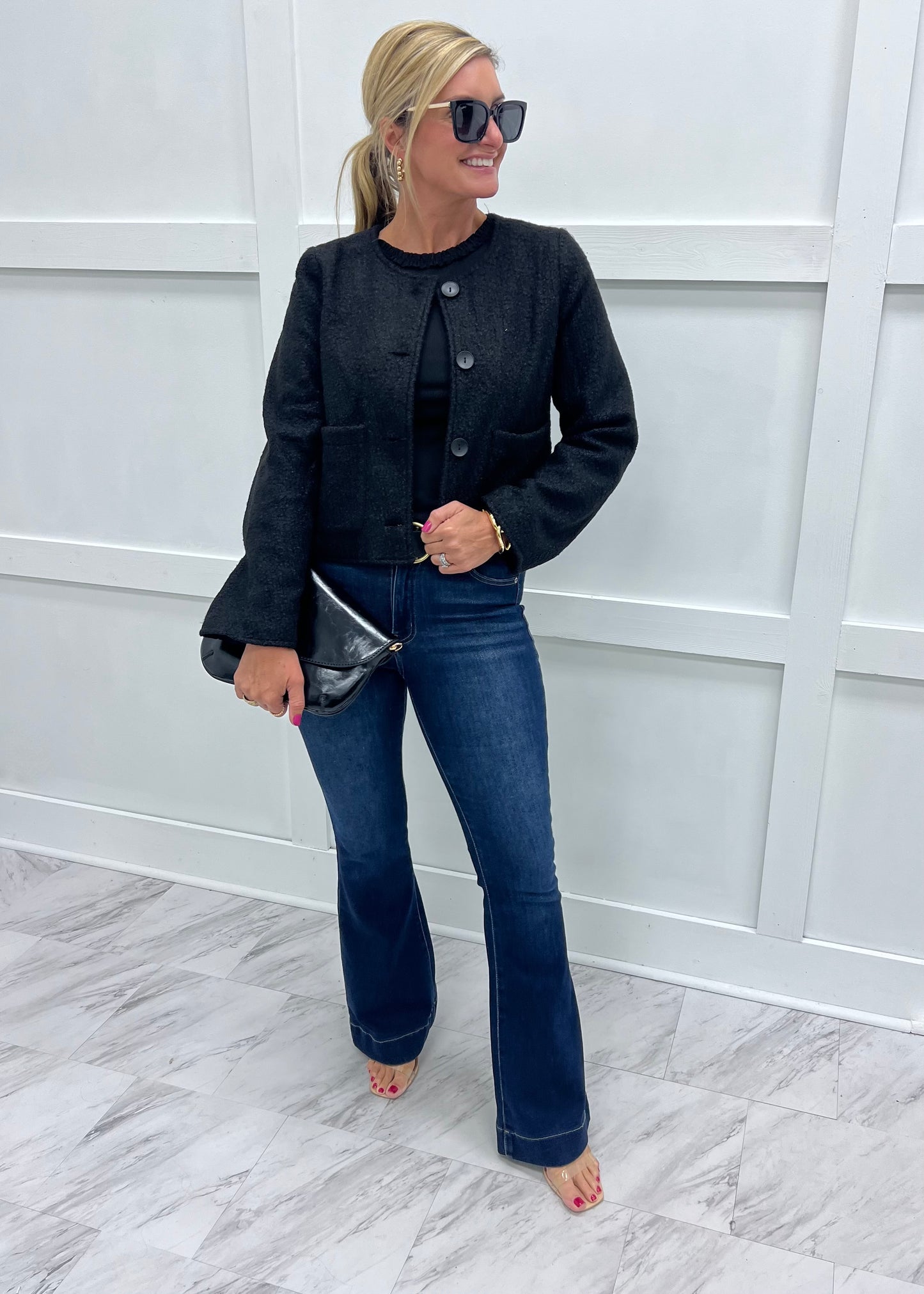Onyx Button Front Jacket