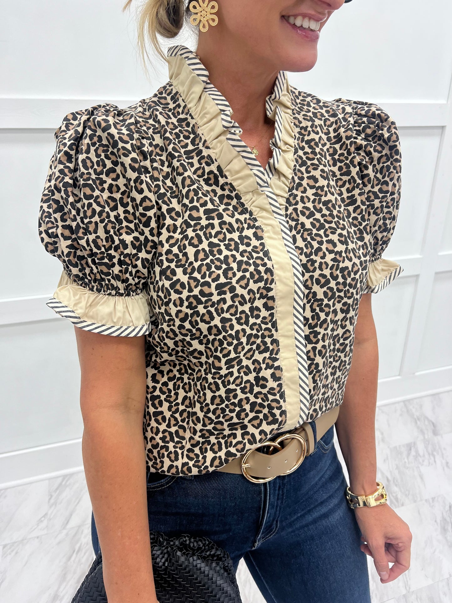 Kira Stripe + Spots Top