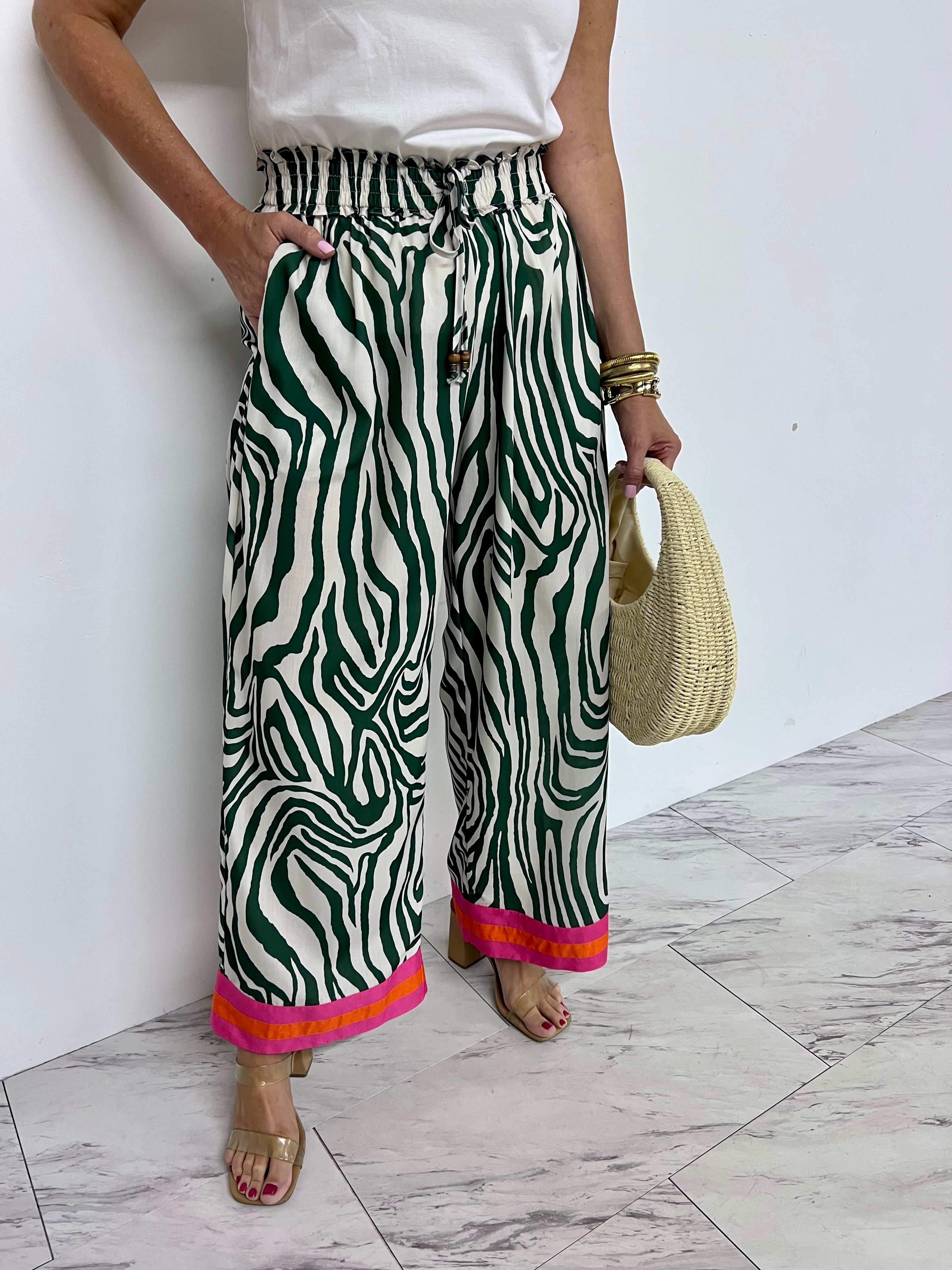 Zahara Zebra Print Pants-FINAL SALE – shop chartreuse