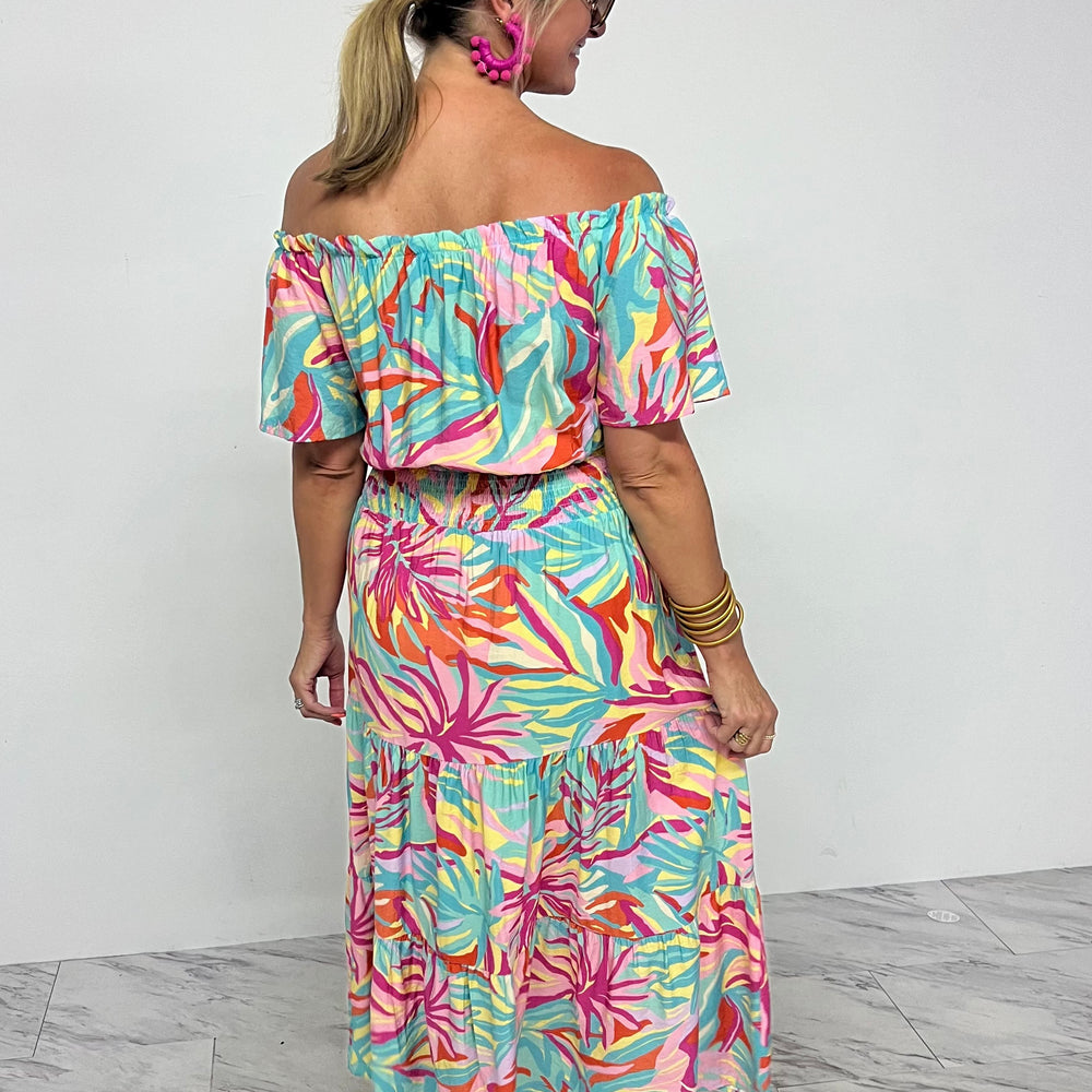 
                      
                        Nadia Print Off The Shoulder Dress
                      
                    