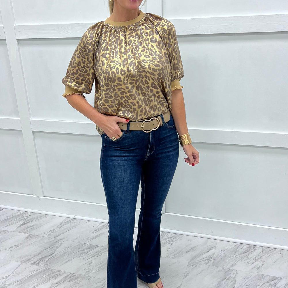 Forever Metallic Animal Print Top