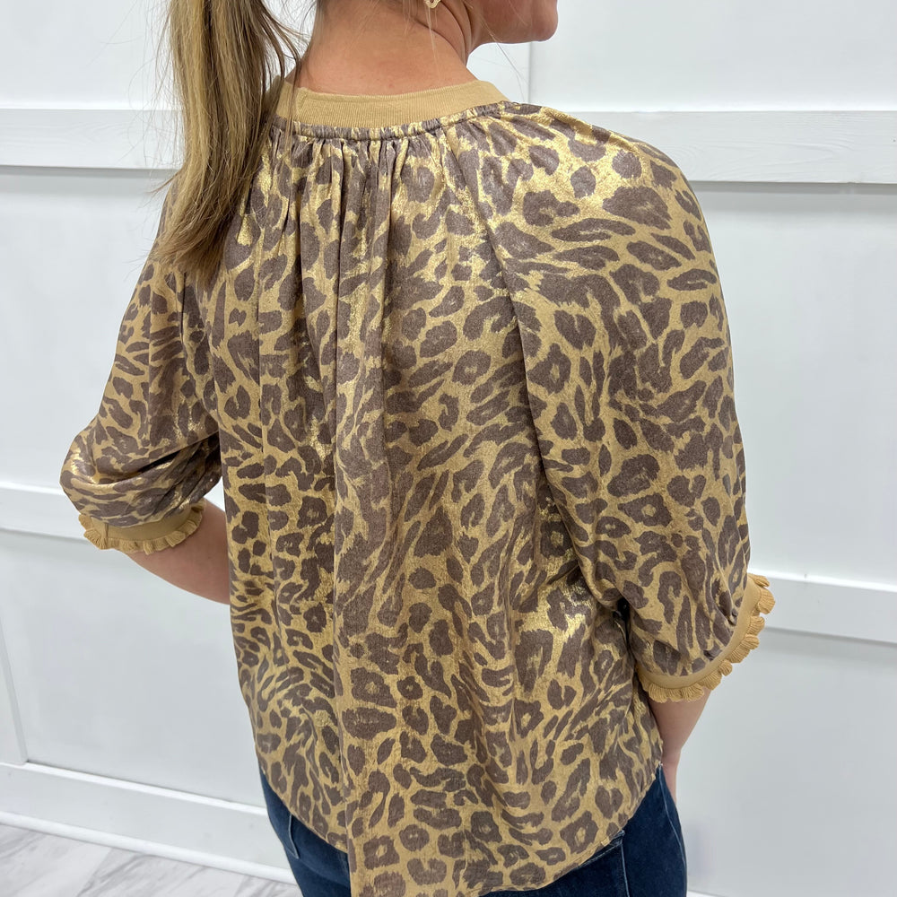 
                  
                    Forever Metallic Animal Print Top
                  
                