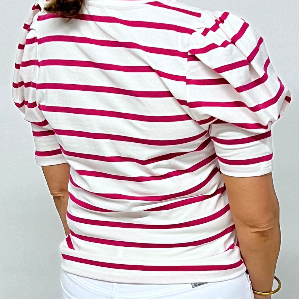 
                  
                    Pippa Puff Sleeve Stripe Top (Pink) - FINAL SALE
                  
                