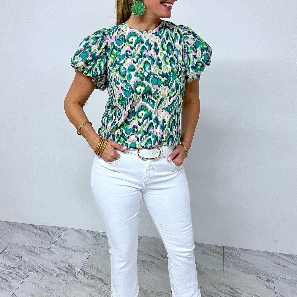 
                      
                        Ayres Print Puff Sleeve Top - FINAL SALE
                      
                    