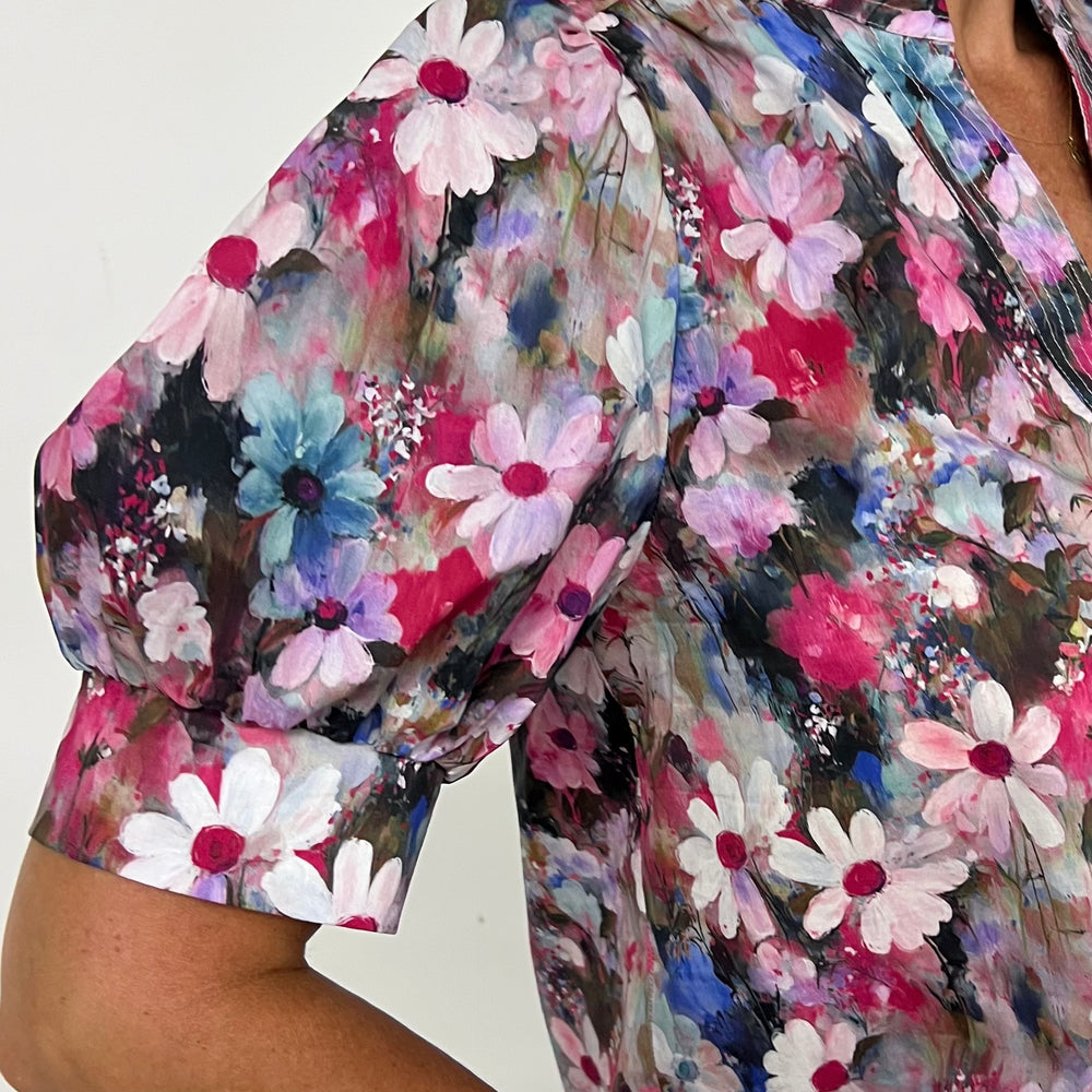 Aurora Flower V.Neck Top