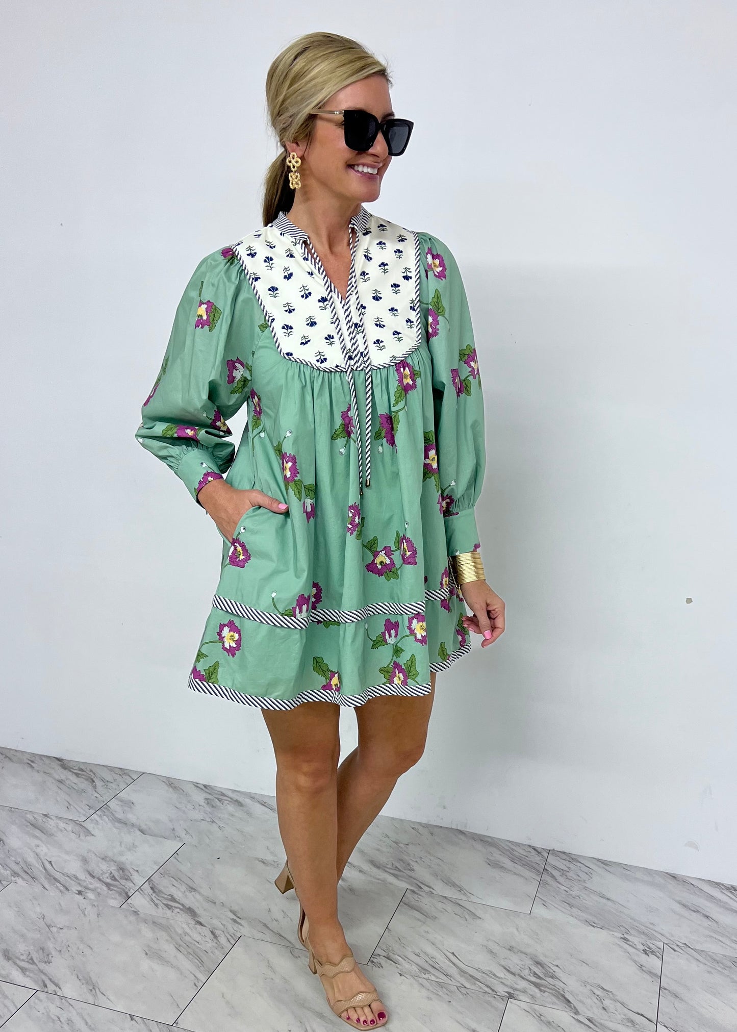 Gabbie Green Floral Dress