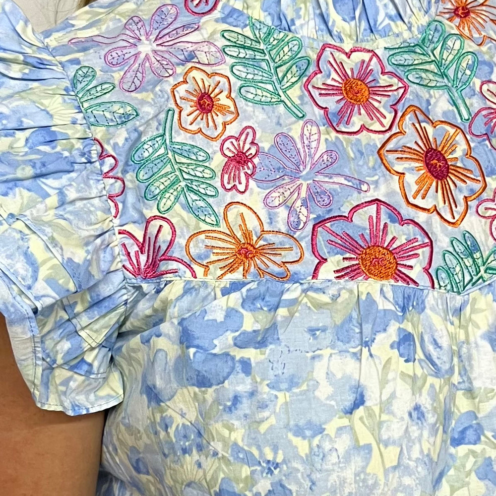 Floral Meadow Embroidered Top - FINAL SALE