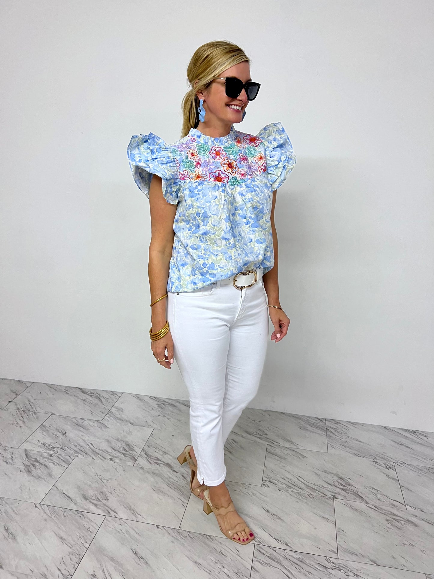 Floral Meadow Embroidered Top - FINAL SALE