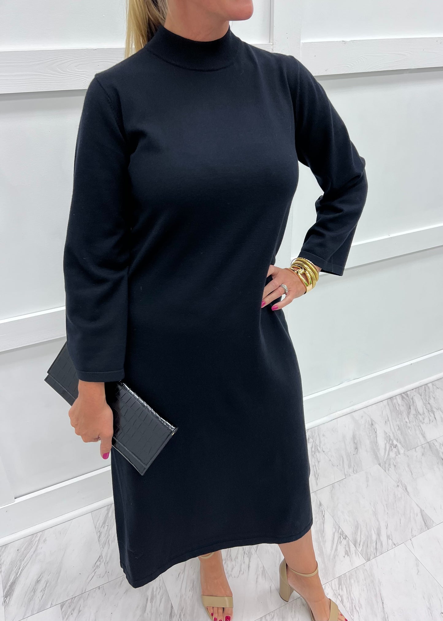 Monroe Black Sweater Dress