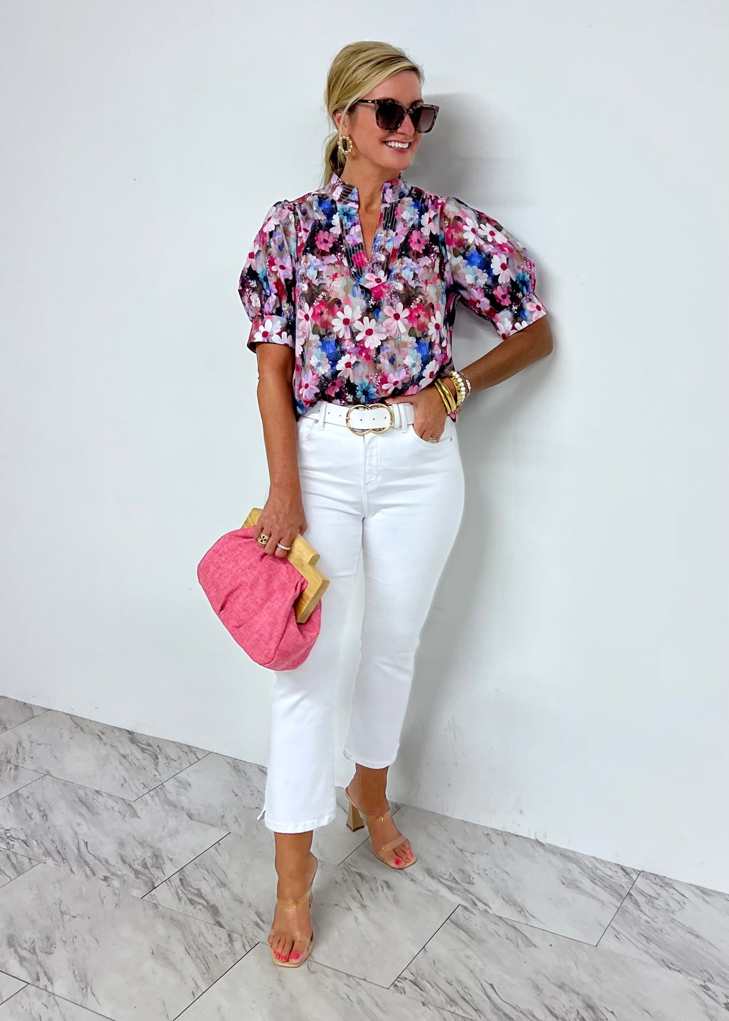 Aurora Flower V.Neck Top