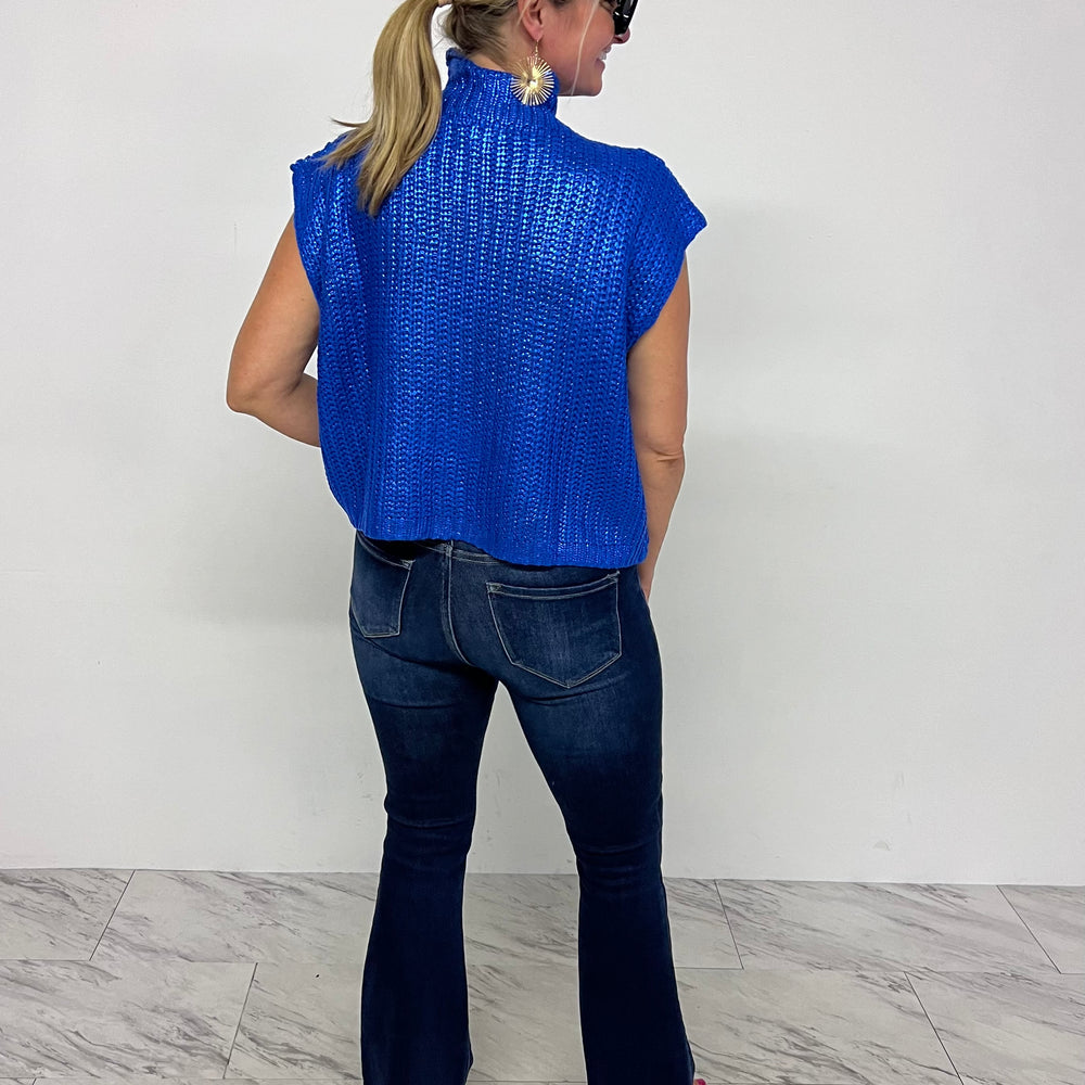 
                      
                        Mystic Blue Short Sleeve Sweater
                      
                    