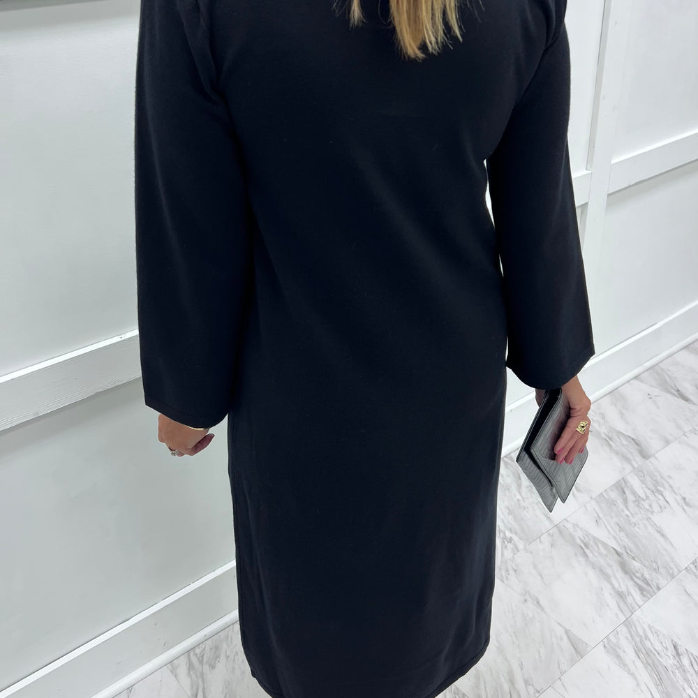 
                  
                    Monroe Black Sweater Dress
                  
                