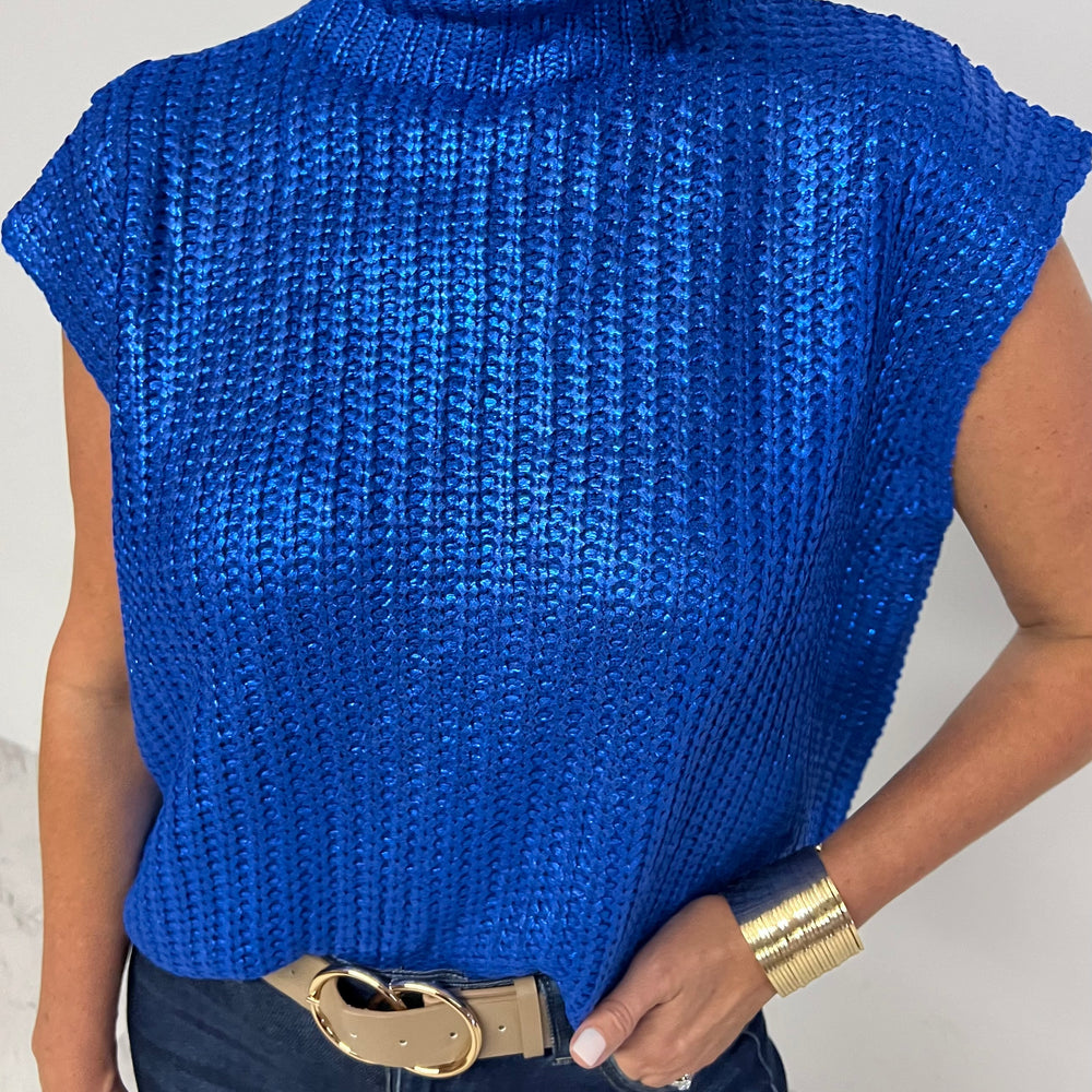 
                      
                        Mystic Blue Short Sleeve Sweater
                      
                    