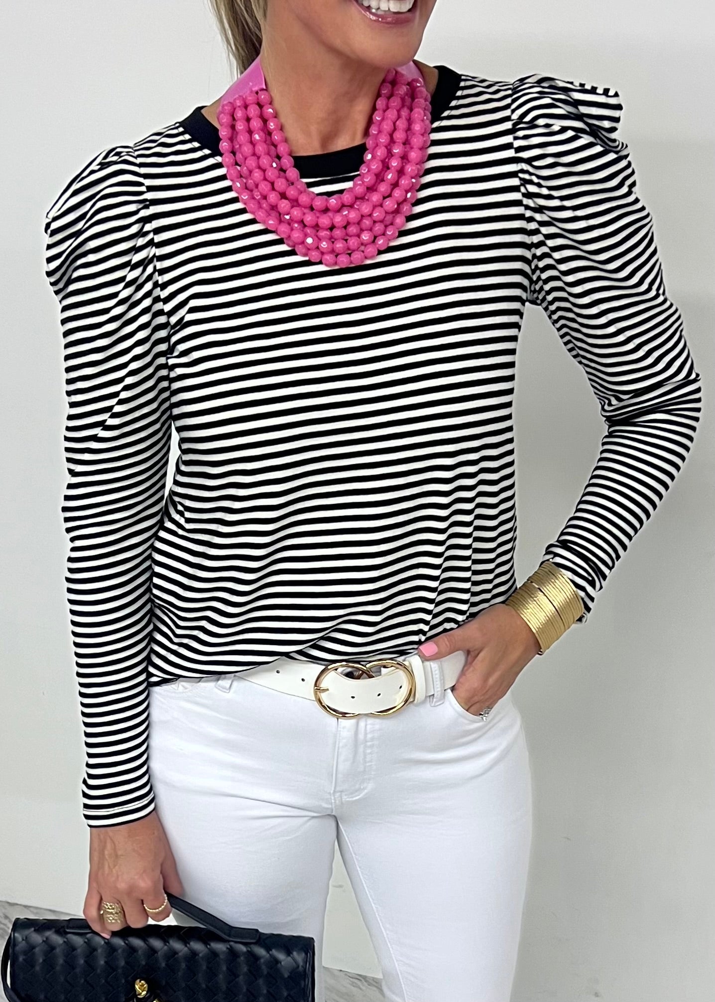 Avalon Stripe Puff Sleeve Top