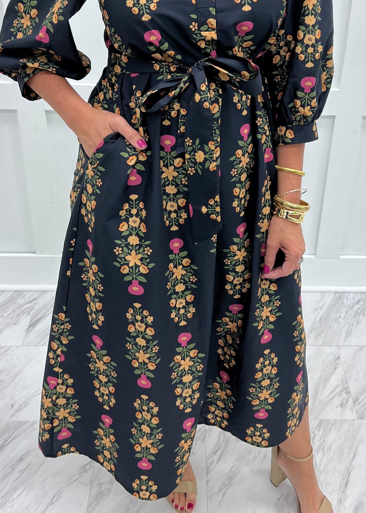 Luella Print Midi Dress