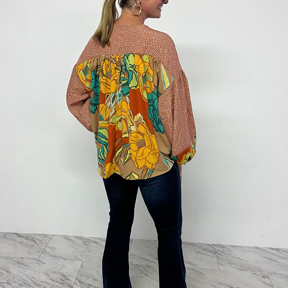 
                  
                    Michele Mix Print Top - FINAL SALE
                  
                