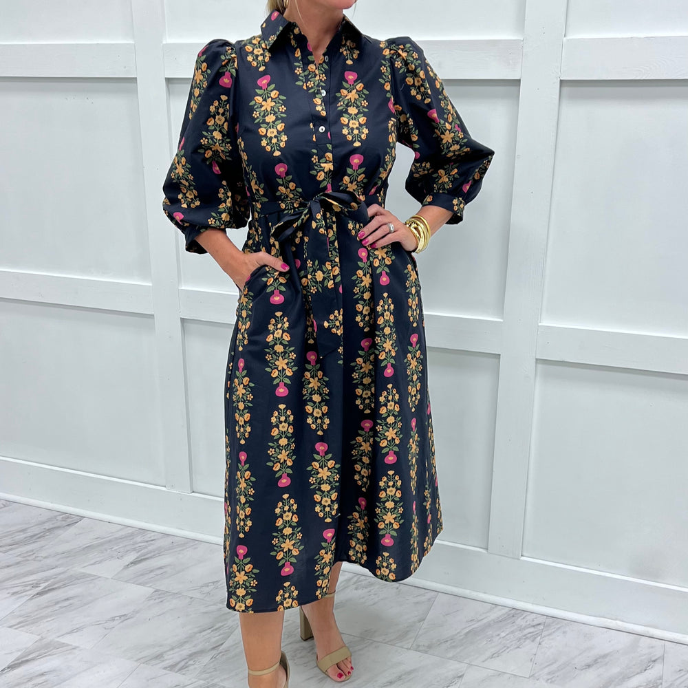 Luella Print Midi Dress