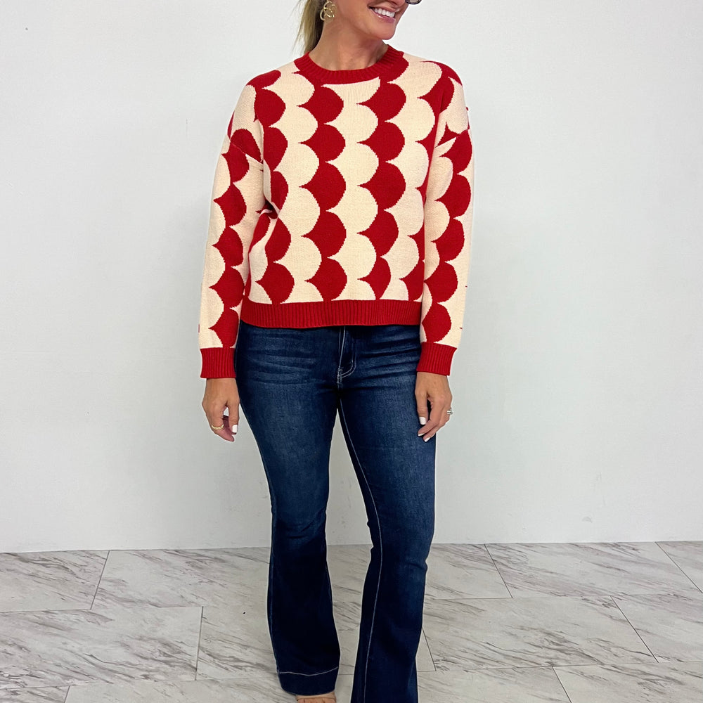 
                  
                    Style Scallop Sweater (Red)
                  
                