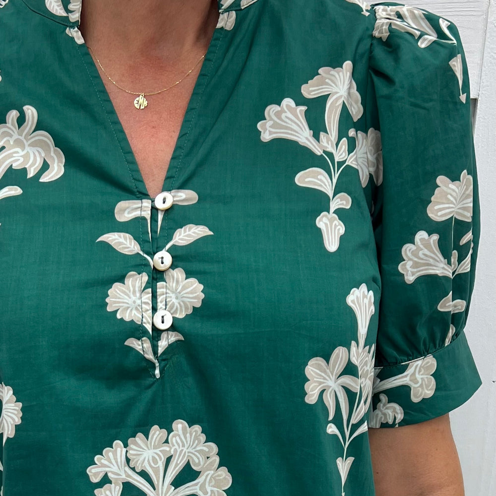 Liliana Green Flower Dress