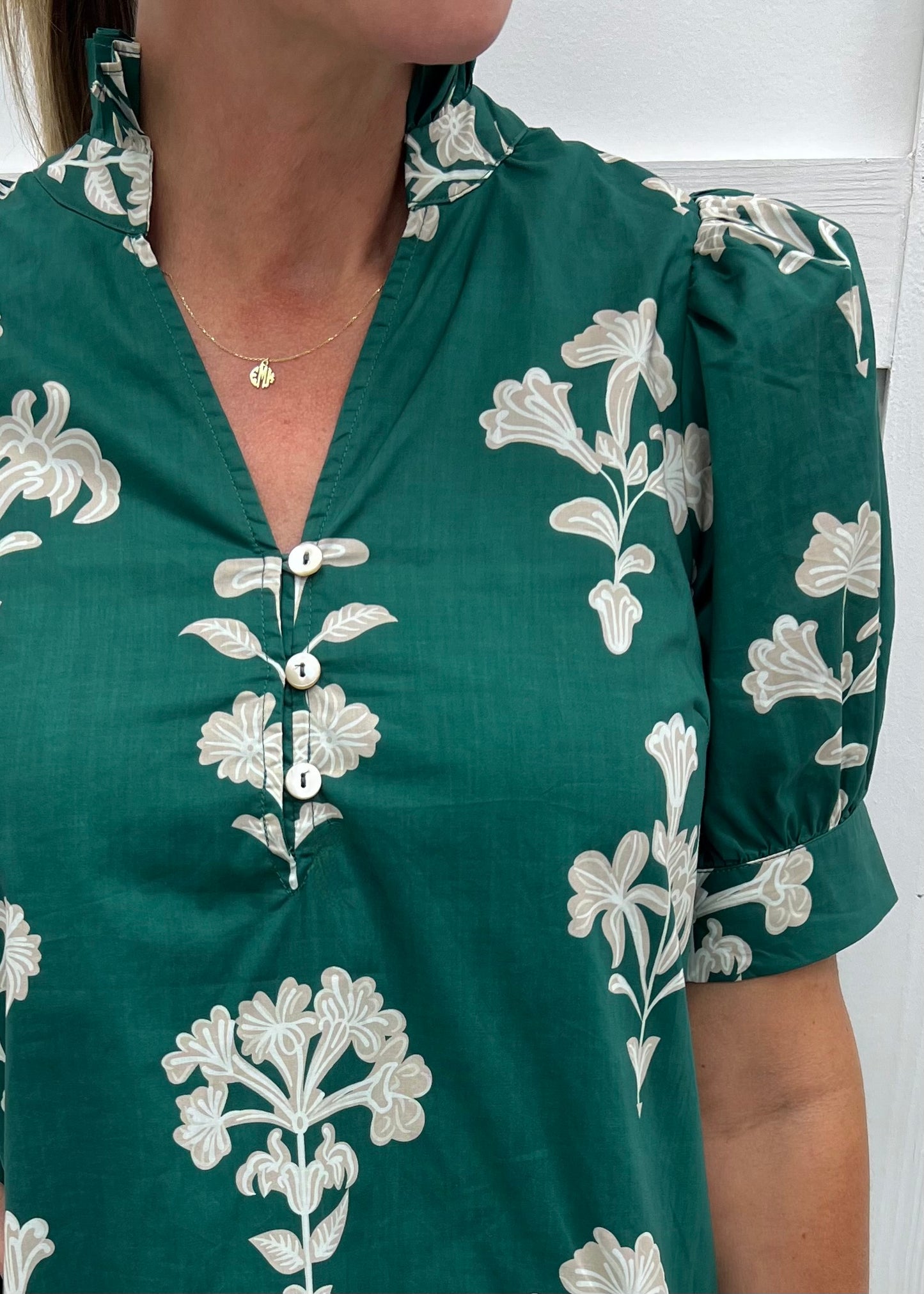 Liliana Green Flower Dress