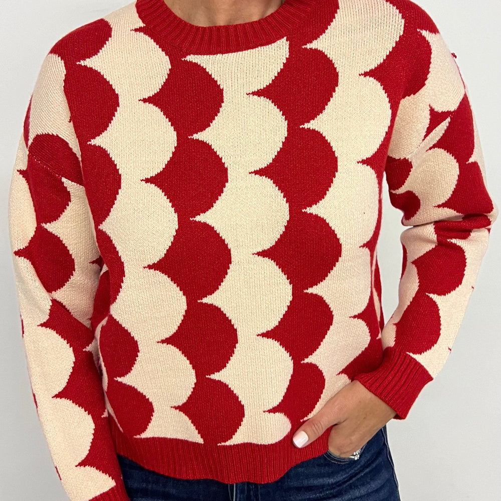 
                  
                    Style Scallop Sweater (Red)
                  
                